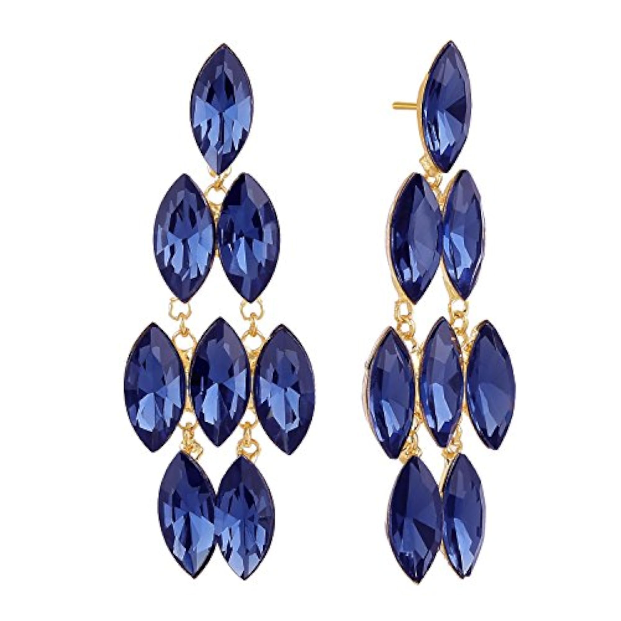 Women's Monotone Royal Crystal Dangle Earrings